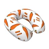 Almohada de viaje con patrón de palitos de zanahoria, almohada de cuello de espuma viscoelástica, almohada esencial de viaje, almohada de cuello para viajar/dormir, accesorios de viaje para mujeres y