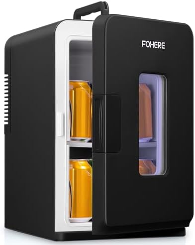 FOHERE Mini Frigo de Chambre 15L/21 Canettes, Petit Frigo Portabl...