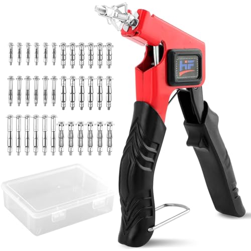 36 bulloni Molly per pareti in cartongesso, tasselli cavi resistenti con strumento di impostazione, tasselli da parete in metallo e kit di viti per pareti in cartongesso, 6 misure