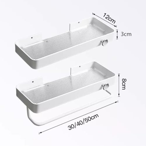 Caddy douche acrylique étagère flottante 40cm murale pour rangement - 4