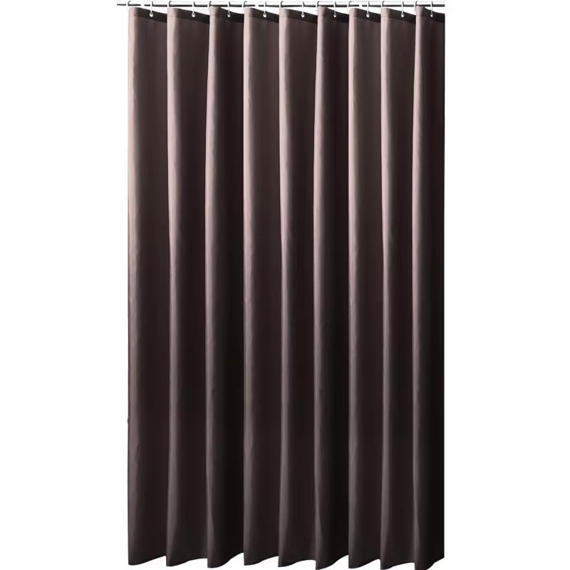 Rideau de douche marron polyester imperméable 180x248 cm grand rideau baignoire salle de bain crochets