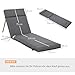 Outsunny 2er Set Auflage für Sonnenliege, Flammhemmend Liegenauflage mit Bänder für Gartenliege 8cm dick Polsterauflage Liegestuhl Kissen für Gartenmöbel, Deckchair 196x55x8 cm Dunkelgrau NUR Kissen