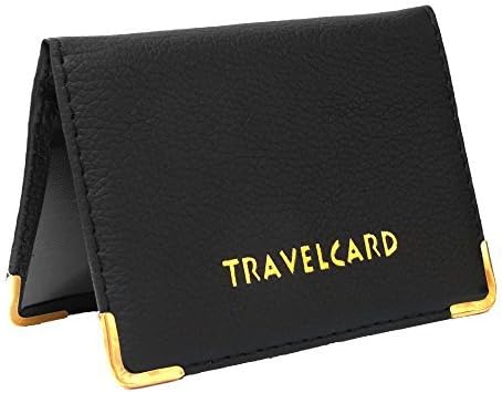 Black Soft Leather Travel Card Bus Pass Credit Card ID Card Wallet Cover Case Holder by Kwik Buy