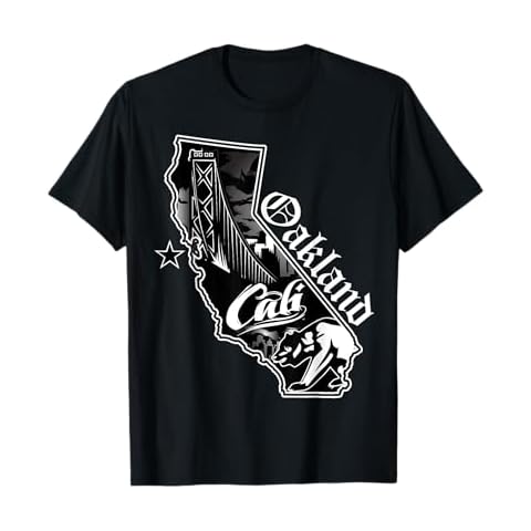 Oakland California Map T-shirt Northern Cali Tee Bay Area CA T-Shirt Cover