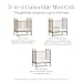 NAMESAKE Abigail 3-in-1 Portable Baby Crib with Wheels - GREENGUARD Gold Certified Convertible Crib to Toddler Bed & Daybed - Metal Baby Bed w/ 4 Adjustable Mattress Heights, for Small Spaces - Gold