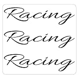  SANCLY®: 3 Pegatinas Racing estilo a Mano para Sport Tuning JDM OEM  Para Coche, Moto, Quad, ATV. (11,5 x 2,7 cm, NEGRO)