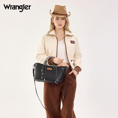 Wrangler Purses for Women Tote Bag Satchel Top Handle Shoulder Handbag Western Medium Large Designer Cute Bags for Ladies Gift Work Travel WG432-8300BK - image 2