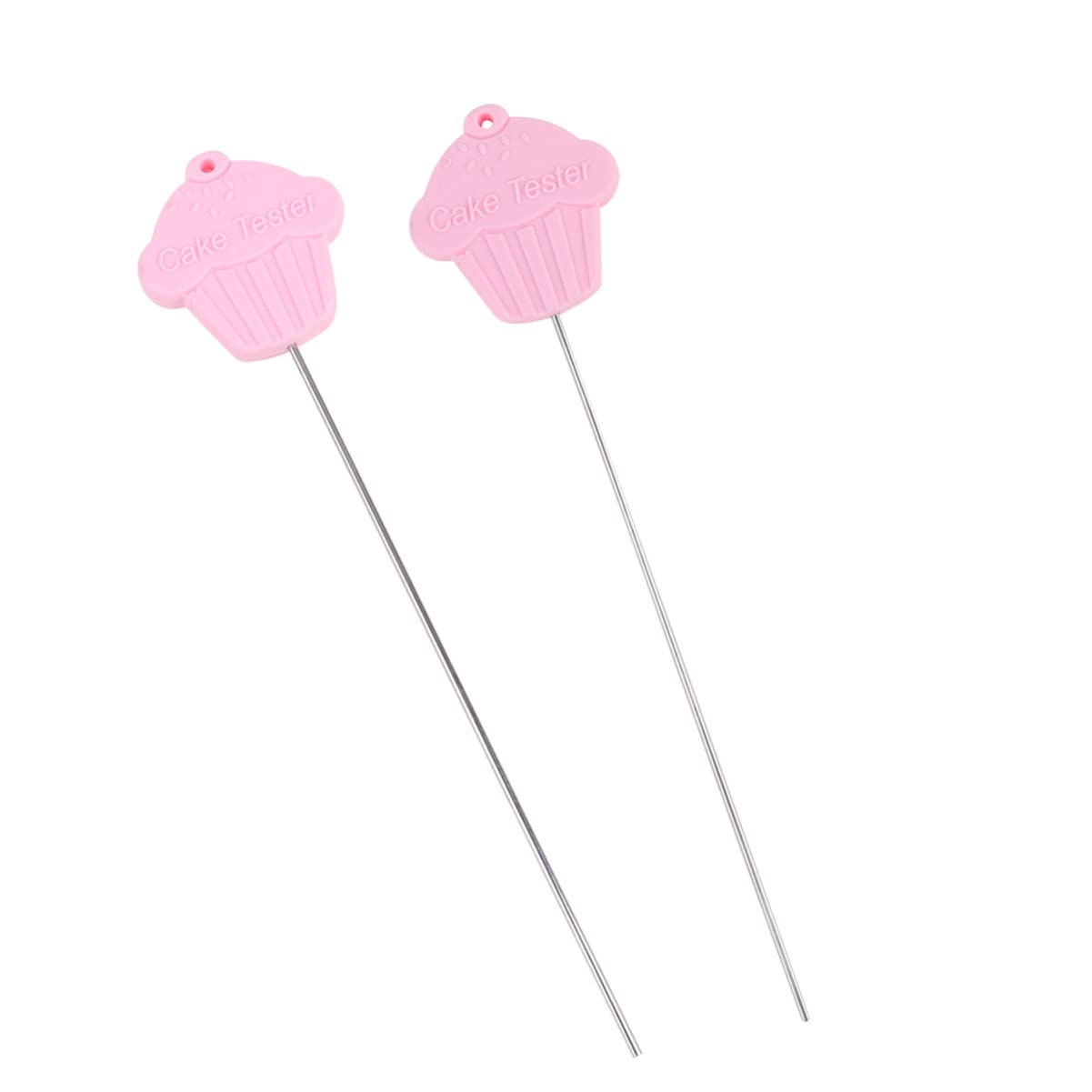Mikinona 2Pcs Stainless Steel Cake Tester Needles Baking Test Tools for Cake Muffin and Bread Easy to Clean with Grip for Accurate Doneness Testing Random Color