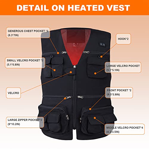Intipal Heated Vest, Men's Fishing Vest, Usb Charging Warm Waterproof Heated Vest For Men Outdoor (Battery Not Included) #TOP4