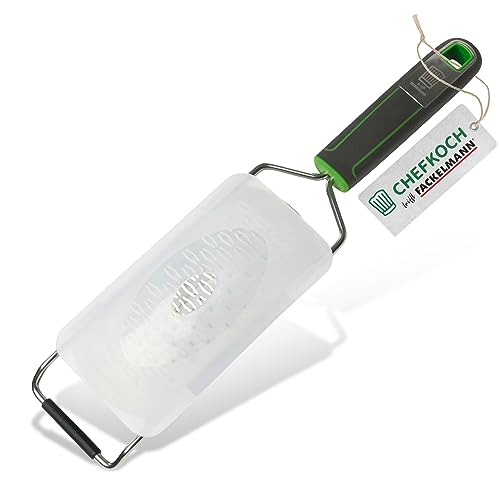 CHEFKOCH Premium Handreibe – 2-Wege Geätzte Reibefläche, Ergonomisch mit Soft-Touch-Griff, Extra Scharf, Für Käse, Schokolade & Mehr, Inkl. Klingenschutz