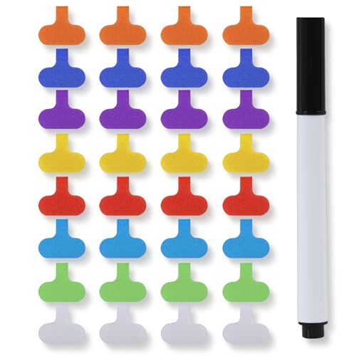 Etiquetas de Cabo Multicoloridas com Caneta para Escrever (Pacote com 32)