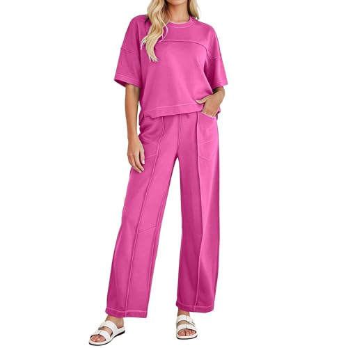 Combinaison pantalon fluide taille haute ensemble deux pièces moderne anti-inconfort femme