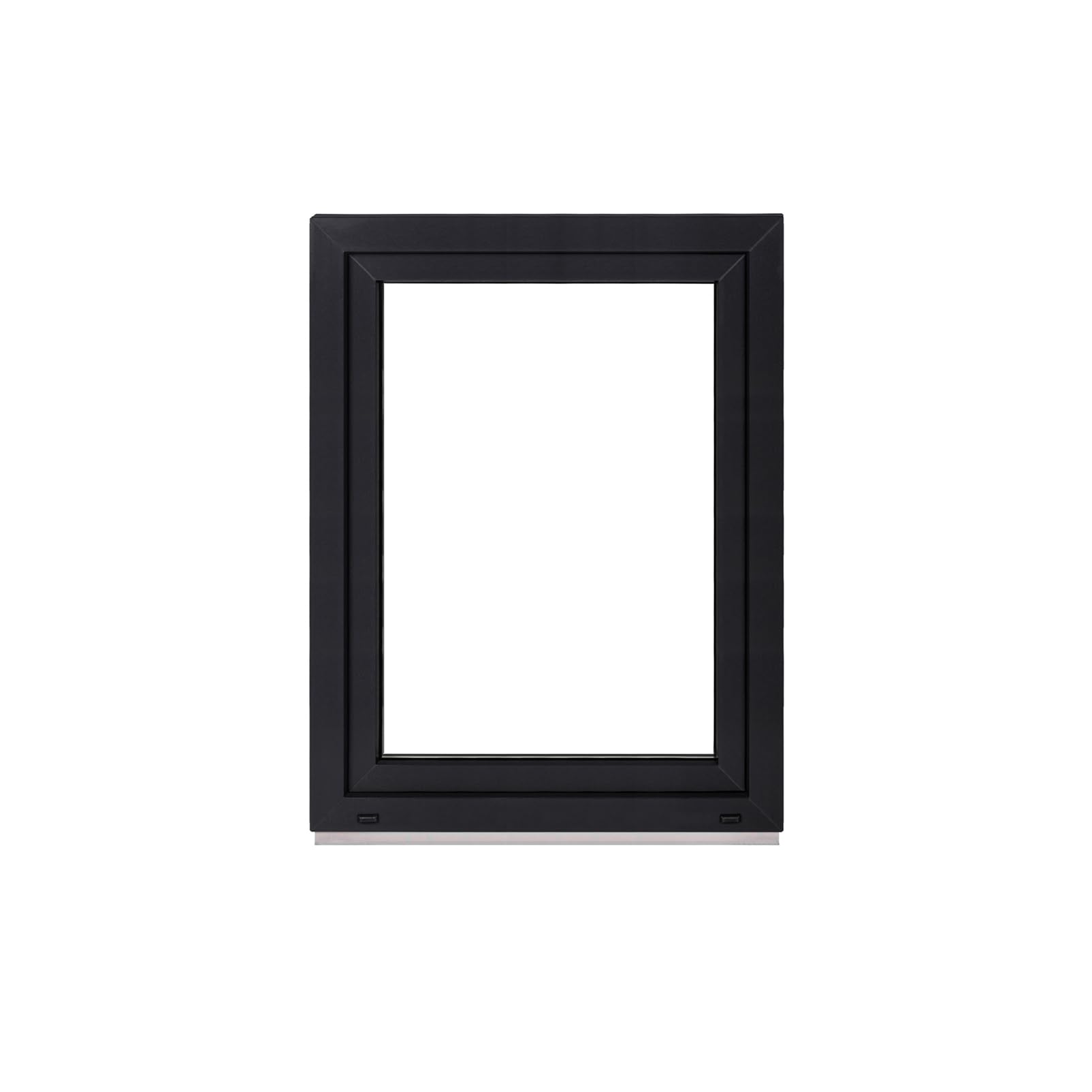 Framex Finestra per cantina in plastica, interno bianco/esterno antracite, larghezza x altezza 75 x 105 cm (750 x 1050 mm), 3 scomparti (32 mm), ribaltabile e girevole, DIN, apertura a destra