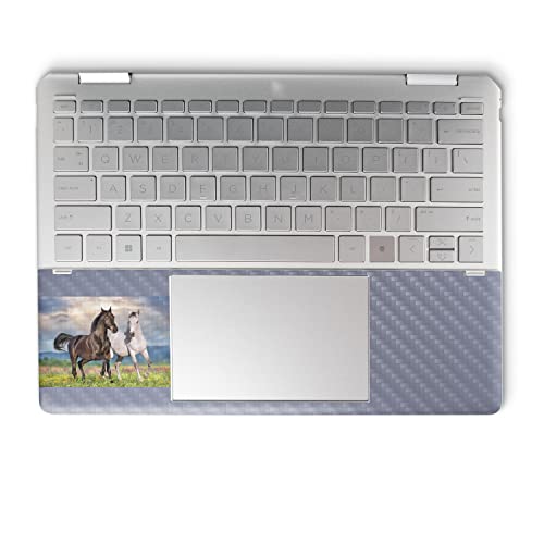 Image of MightySkins Carbon Fiber Skin Compatible with HP Spectre x360 14 inch (2022) Full Wrap Kit - Horse Contrast | Protective Durable Textured Carbon Fiber Finish | Easy to Apply | Made in The USA