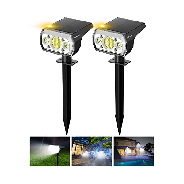 Solarlampen für Außen,64 LED-Lampen Kaltweiß,3 Helligkeitsmodi,IP67 Wasserdicht Solar Gartenleuchten für Außen,Haus, Hof, Garten, Weg