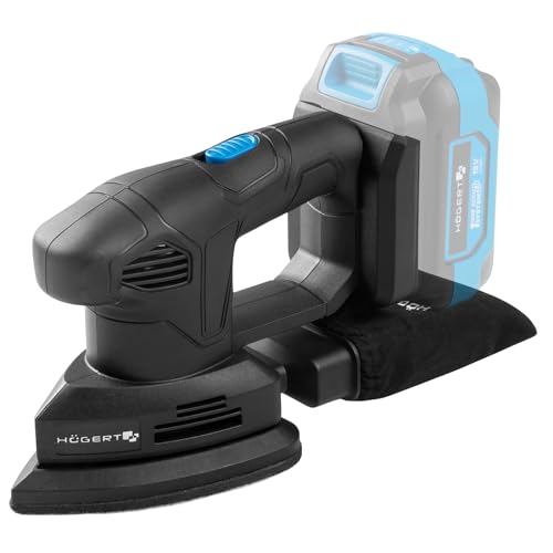 HÖGERT TECHNIK Lijadora Delta a Batería 18V OneAccuSystem, lijadora triangular compacta para madera, metal y plástico, multilijadora para esquinas, bordes y trabajos de detalle, sin batería