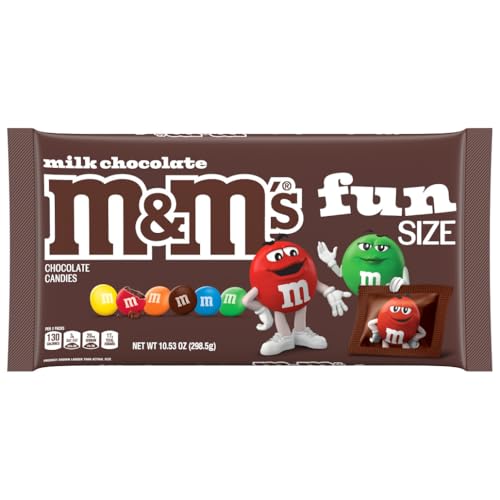 M&M'S Fun Size Milk Chocolate Halloween Candy, 10.53 oz Bulk Bag