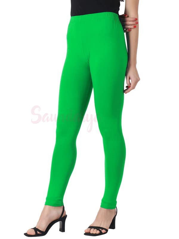 Image of Saundarya Women's Regular Fit Ankle Length Leggings Sizes: Small Size (S /M) for 26-30 inches Waist, Regular Size (L /XL) for 30-36 inches Waist and Plus Size (Plus Size for 36-42 Inches Waist)