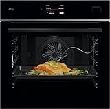 AEG TB8SB72WAB Four Vapeur WiFi Intégré, Cuiseur Vapeur Multicuiseur Série 8 Écran Tactile Swipe, Aide à la Cuisson, Fabriqué en Allemagne, 100% Vapeur, Vapeur Automatique, Recettes APP, Nettoyage à