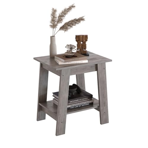 GarveeLife End Table with Storage & Night Stand 2-Tier Side