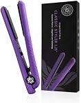 Evalectric Styler classique 1.25 Fer plat en céramique de pouce - Lève-cheveux double tension pourpre - Plaques flottantes en céramique - Technologie Ion négative - Chauffe jusqu'à 460 F - Voyages