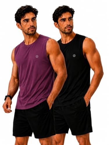 Image of CHKOKKO Sleeveless T Shirts Gym Vest for Men Workout Premium Cotton Blend