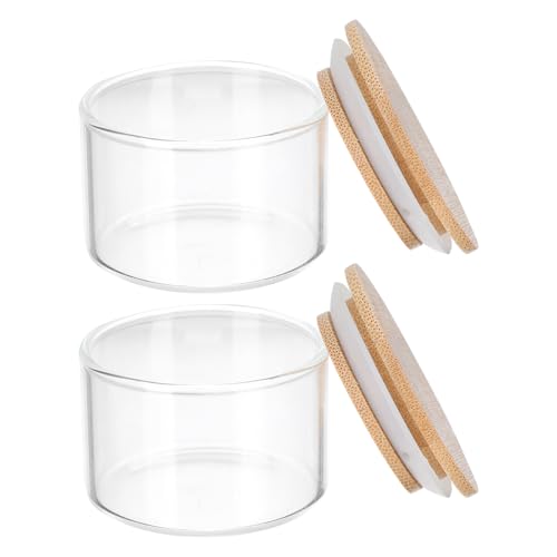 2 Piezas Vasos de Vidrio para Manicura con Tapa miniatura 1