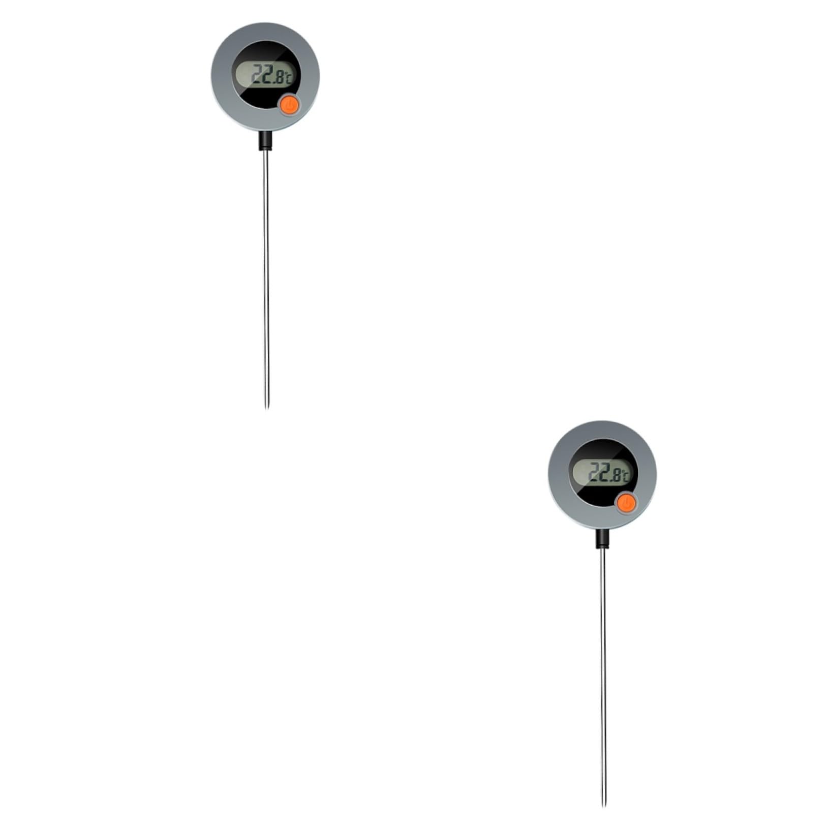 Amosfun 2 Piezas termómetro para alimentos termometro para alimentos para liquidos termómetro para freír para aceite termómetro digital termometro digital termometro horno termómetros Grey