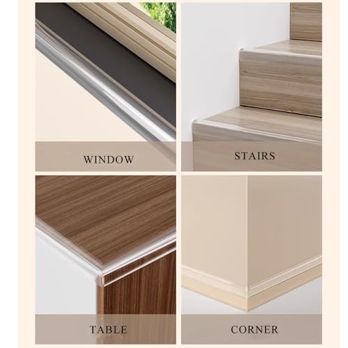 Fhlbestyu 6/2/4 Meter Kantenschutz Baby with 4 Ecken Kantenschutz, Eckenschutz Baby Selbstklebend, Glastisch Edge Corner Protection für Baby Weich Tischkantenschutz Klebebänder