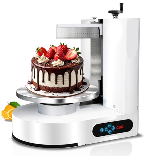 Machine à glacer Les gâteaux, lisseur électrique 4-12 Pouces, Machine à décorer Les gâteaux, Plateau tournant électrique 60-320 TR/Min avec racleurs gradués.