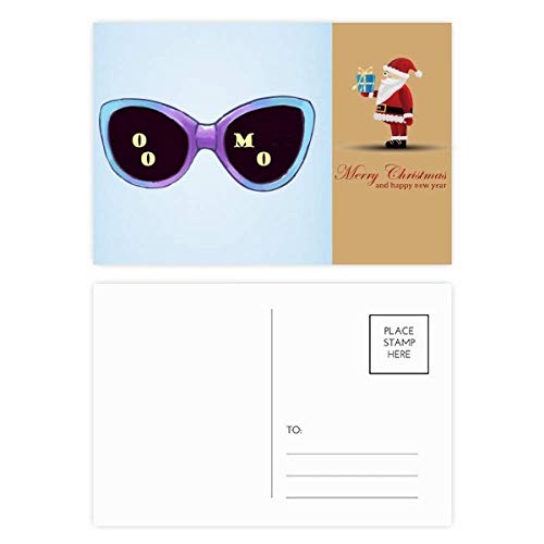 Lunettes de soleil Père Noël lot de 20 et carte postale de remerciement fête
