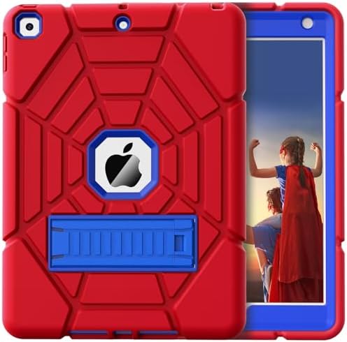Grifobes for iPad 9th Generation Case, iPad 8th/7th Generation Case 2021/2020/2019, Heavy Duty Shockproof Rugged Protective 10.2" Cover with Stand for iPad 9 8 7 Gen 10.2 inch (Red+Blue)