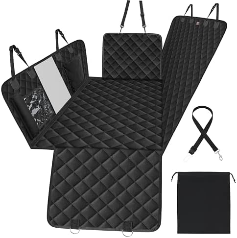 Femuar Dog Car Seat Cover With Storage Pockets Mesh Visual Window Waterproof Nonslip Heavy Duty Scratchproofdog Back Seat Cover Hammock For Cars Trucks And Suvs I3533019442