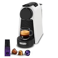 NESPRESSO DE’LONGHI Essenza Mini Mattweiß Original Kapselmaschine | ultrakompaktes Design | 25 Sek. Aufheizzeit | 2 Tassengrößen | 19 Bar Druck | Kaffeemaschine EN85.WMT – Ansicht 1