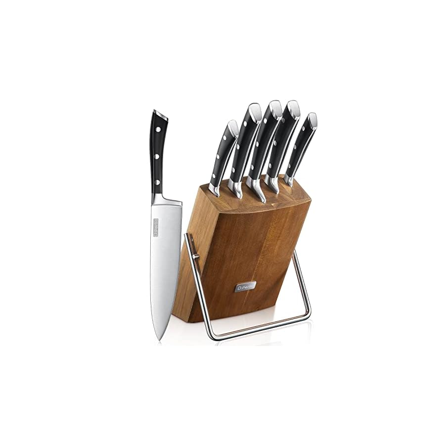 Knife-Set-DPerlla-6-Pieces-Small-Kitchen-Knife-Set-with-Block-German-Stainless-Steel-Knives-Set-Sharp-Chef-Knife-Block-Set Knife Set, D.Perlla 6 Pieces Small Kitchen Knife Set with Block, German Stainless Steel Knives Set, Sharp Chef Knife Block Set, Brown