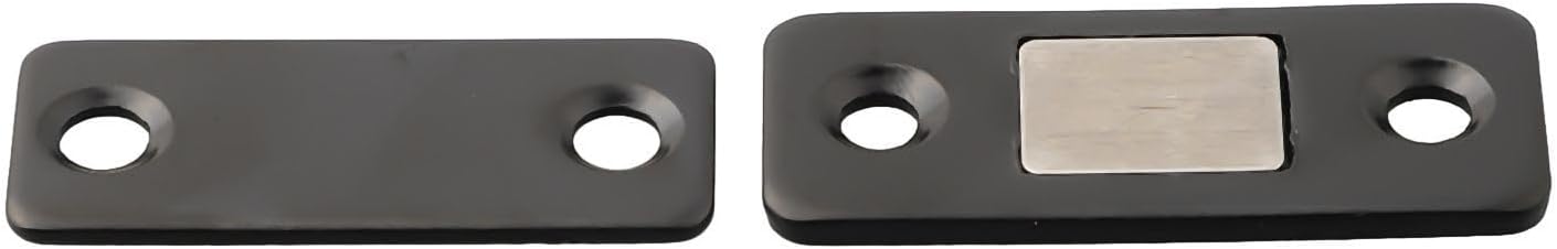 Reliable Magnetic Steel Latch for Closets and Cabinets Effective For Door Closure with 304 Stainless Steel (Black)