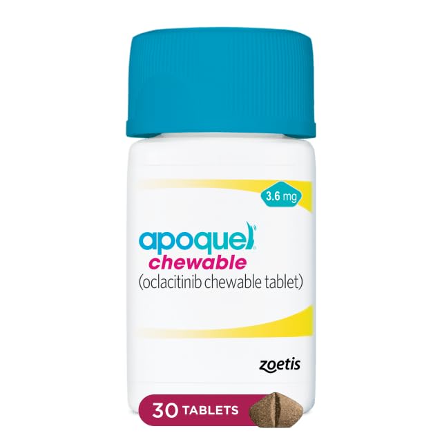 Apoquel Chewable (oclacitinib chewable Tablet) for Dogs, 3.6 mg, 30 Tablets