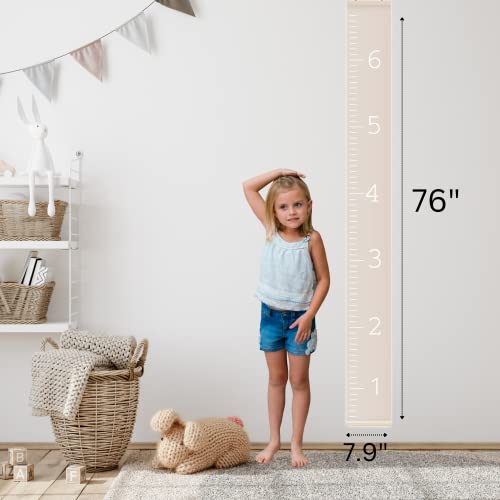 Morxy Canvas Growth Chart For Kids - Unisex Kids Room Wall Decor - Measuring Height Chart- Wall Tape With Height Chart For Kids (Plain Beige) #TOP3