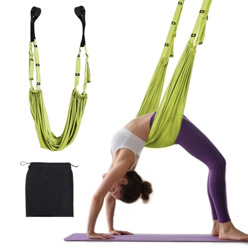 Domial Yoga-Dehnungsband - Türhängband, aus Polyester-Baumwolle,grün, für Yoga-Dehnung, Ballett-Schulteröffnung, Pilates, yogagurt,trx schlingentrainer,Tanzspagat und Core-Kräftigung, Heimfitness Domial Yoga-Dehnungsband - Türhängband, aus Polyester-Baumwolle,grün, für Yoga-Dehnung, Ballett-Schulteröffnung, Pilates, yogagurt,trx schlingentrainer,Tanzspagat und Core-Kräftigung, Heimfitness