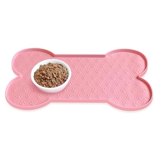 PWTAA Dog Food Mat Anti-Slip Silicone Dog Bowl Mat Thicker Pet Placemat Waterproof Cat Feeder Pad with Raised Edge Puppy Kitten Feeding Mats Suitable Small Medium-Sized Dogs Cats Eating Tray