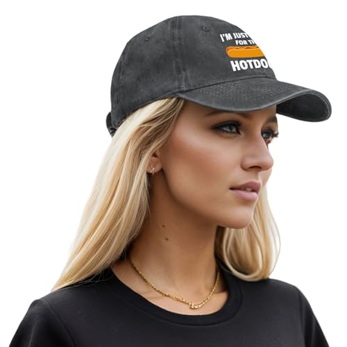 Image of I'm JUST HERE for The Hotdogs Hats for Men Baseball Caps Trendy Washed Workout Hats Light Weight