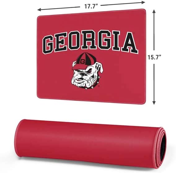 Skinit Medium Gaming Mouse Pad - Officially Licensed Georgia Bulldogs Design with Stitched Edges, Waterproof, Non-Slip Rubber Base, Desk Mat for Keyboard & Mouse, 17.7" x 15.75" inches
