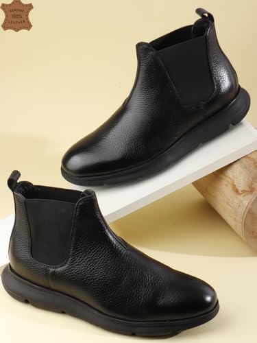 Image of Carlton London Men's Modern Ankle Chelsea Slip-On Boot with Lightweight
