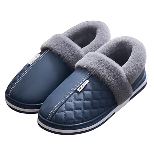 Pantoufles en coton pour homme âgé évitant les pieds froids grâce à la laine