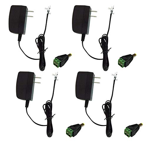 4 Pairs of 2-Wire Style 12V 1A Security Camera Power