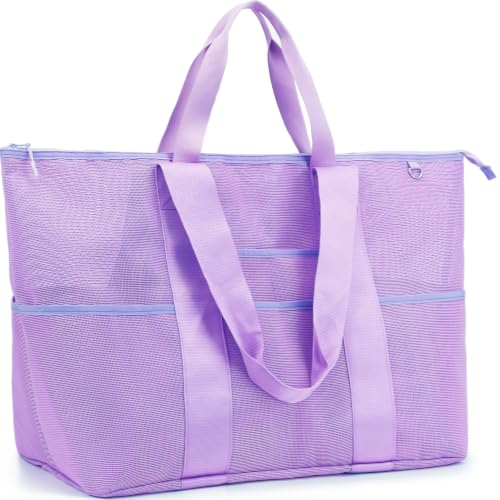 Image of Fammart Large Mesh Beach Bag for Women, Oversized Beach tote Swim Pool Bag