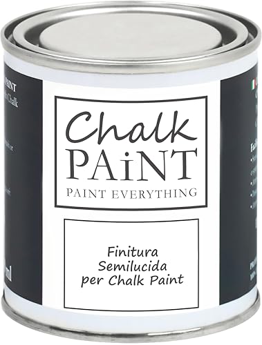 bianco Shabby Finitura Protettiva Trasparente Semi Lucida per Chalk Paint 250ml – Antigraffio e Idrorepellente per Mobili, Legno, Arredo e Pareti– Chalk Paint Everything