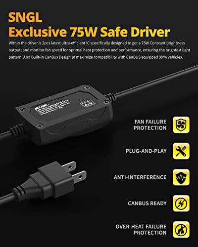 Sngl H7 Led Headlight Bulbs,150W 34000Lm Per Set, 850% Brighter, 6000K White, (Only For Spring Adapter) Conversion Kit, Pack Of 2 #TOP6