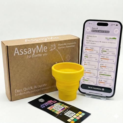 AssayMe 10-in-1 Urine Test | AI Scan Ketones pH & Wellness Score