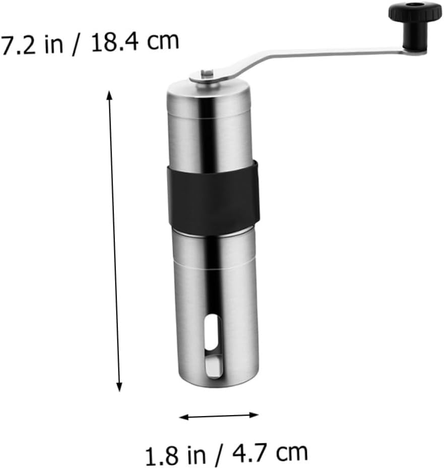 Manual Coffee Grinder with Portable Design Stainless Steel Bean Pepper Mill Hand Crank Coffee Burr Mill Fine to Coarse Grinding Ideal for Home Office Use